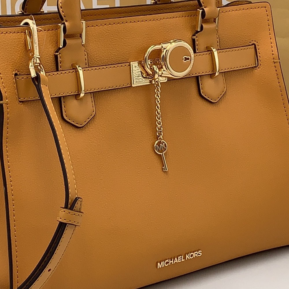 Michael Kors Hamilton Meidum Satchel Shoulder Crossbody Bag CIDER COLOR - Picture 13 of 14